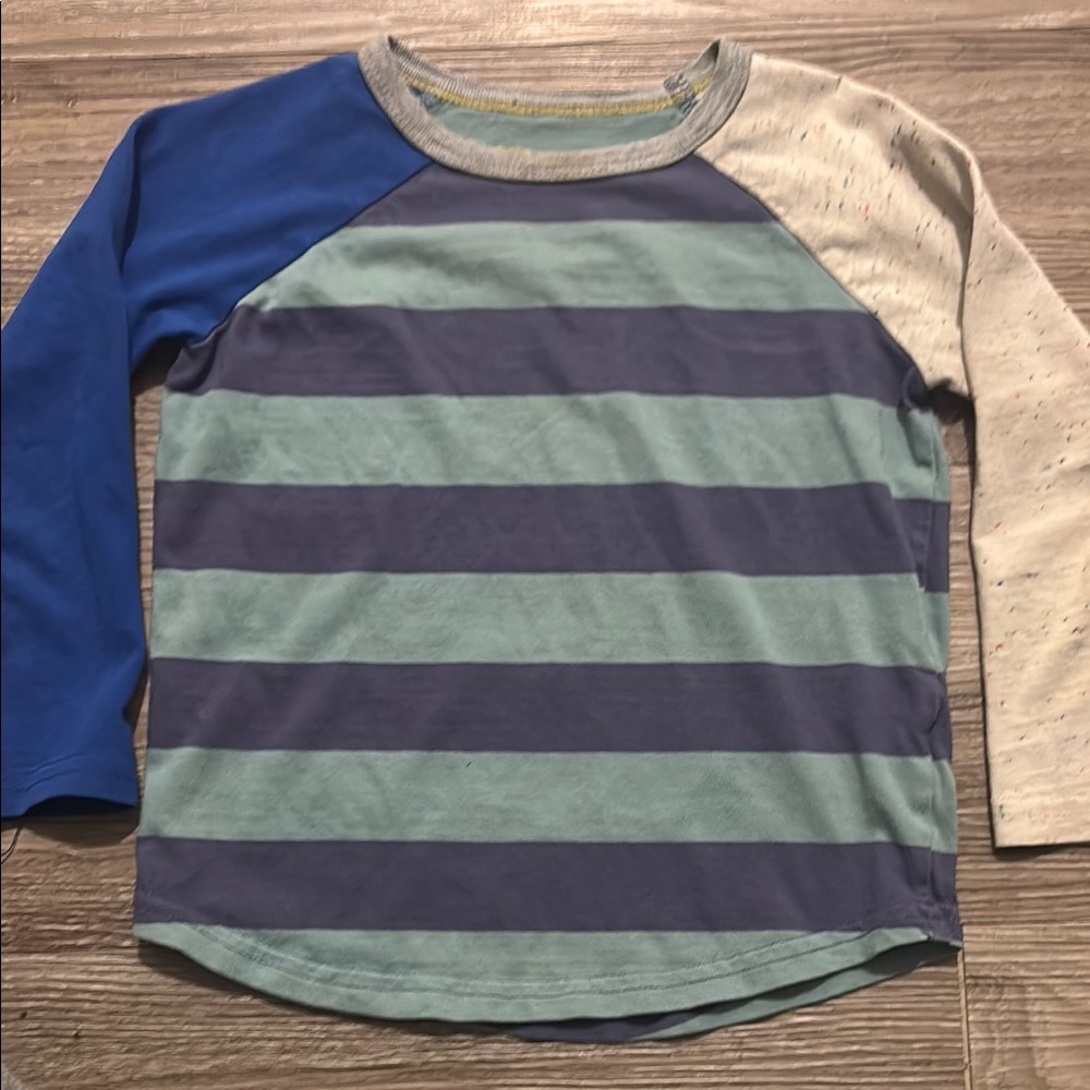 Mini Boden Blue and Gray Long Sleeve Tee